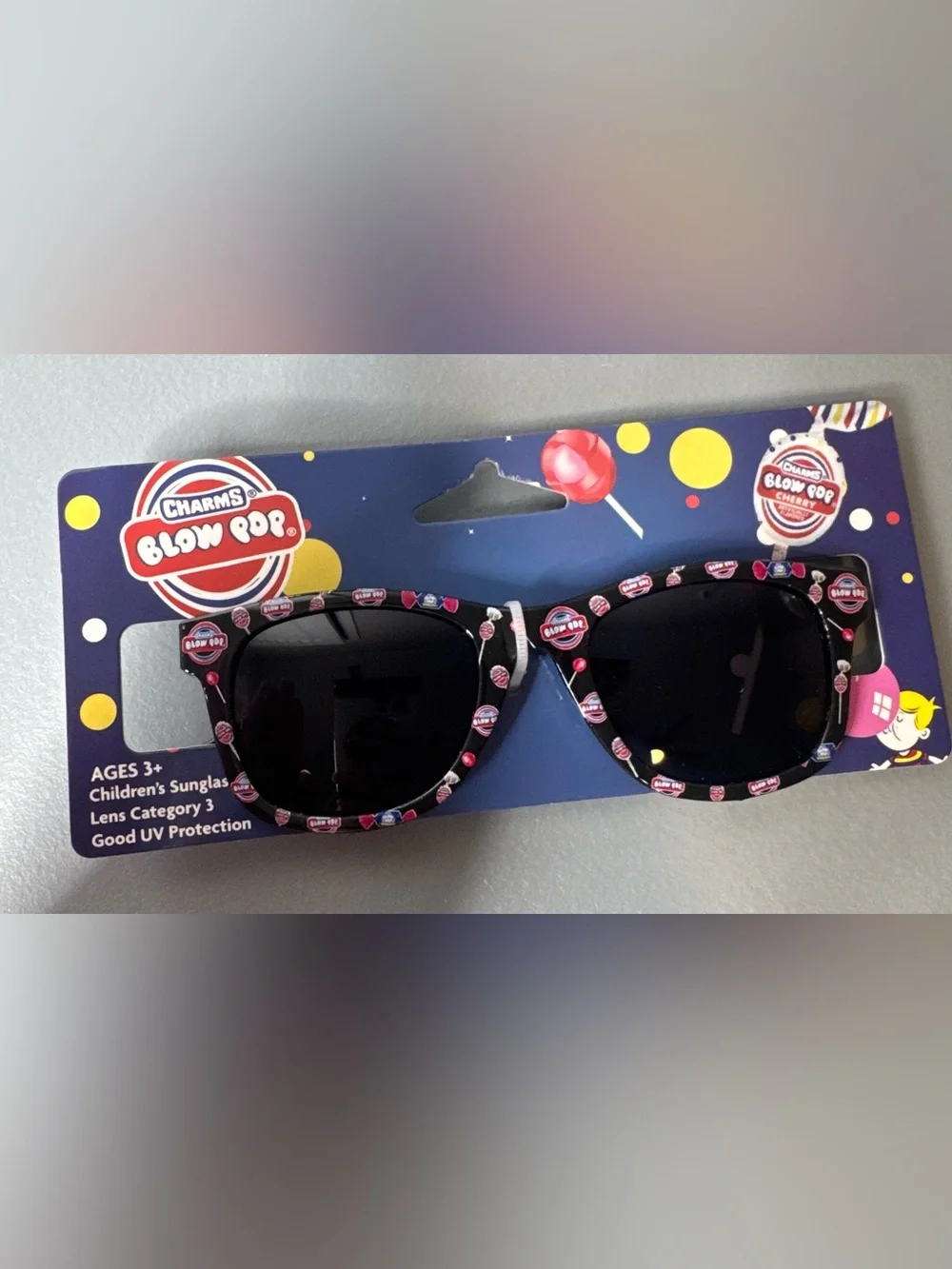 Charm blow pops Kids lollipop gum novelty print sunglasses unisex candy theme